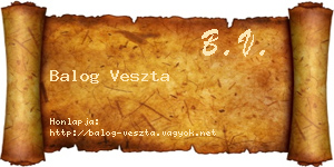 Balog Veszta névjegykártya
